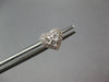 ESTATE .40CT DIAMOND 18KT WHITE GOLD 3D INVISIBLE HEART SHAPE HALO STUD EARRINGS