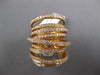 EXTRA LARGE 2.27CT DIAMOND 18KT ROSE GOLD MULTI ROW CRISS CROSS FULL FINGER RING