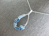 2.05CT DIAMOND & AAA BLUE TOPAZ 14K WHITE GOLD MULTI SHAPE TEAR DROP FUN PENDANT