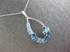 2.05CT DIAMOND & AAA BLUE TOPAZ 14K WHITE GOLD MULTI SHAPE TEAR DROP FUN PENDANT