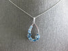 2.05CT DIAMOND & AAA BLUE TOPAZ 14K WHITE GOLD MULTI SHAPE TEAR DROP FUN PENDANT