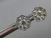 ESTATE LARGE 1.42CT DIAMOND 18KT WHITE GOLD CLUSTER BEZEL FLOWER STUD EARRINGS