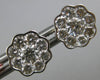 ESTATE LARGE 1.42CT DIAMOND 18KT WHITE GOLD CLUSTER BEZEL FLOWER STUD EARRINGS