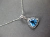 1.05CT DIAMOND & AAA BLUE TOPAZ 14K WHITE GOLD TRILLION & ROUND FLOATING PENDANT