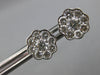 ESTATE LARGE 1.42CT DIAMOND 18KT WHITE GOLD CLUSTER BEZEL FLOWER STUD EARRINGS