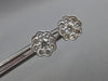 ESTATE LARGE 1.42CT DIAMOND 18KT WHITE GOLD CLUSTER BEZEL FLOWER STUD EARRINGS