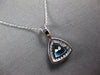 1.05CT DIAMOND & AAA BLUE TOPAZ 14K WHITE GOLD TRILLION & ROUND FLOATING PENDANT