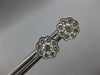 ESTATE LARGE 1.42CT DIAMOND 18KT WHITE GOLD CLUSTER BEZEL FLOWER STUD EARRINGS