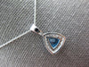 1.05CT DIAMOND & AAA BLUE TOPAZ 14K WHITE GOLD TRILLION & ROUND FLOATING PENDANT