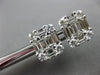 LARGE 2.25CT DIAMOND 18KT WHITE GOLD 3D ROUND & BAGUETTE SQUARE STUD EARRINGS