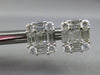 LARGE 2.25CT DIAMOND 18KT WHITE GOLD 3D ROUND & BAGUETTE SQUARE STUD EARRINGS