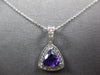 .88CT DIAMOND & AAA AMETHYST 14K WHITE GOLD 3D TRILLION & ROUND FLOATING PENDANT