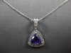 .88CT DIAMOND & AAA AMETHYST 14K WHITE GOLD 3D TRILLION & ROUND FLOATING PENDANT