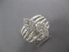 ESTATE LARGE 1.76CT DIAMOND 14K WHITE GOLD DOUBLE PEAR SHAPE MULTI ROW LOVE RING