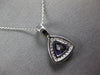 .88CT DIAMOND & AAA AMETHYST 14K WHITE GOLD 3D TRILLION & ROUND FLOATING PENDANT
