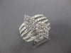 ESTATE LARGE 1.76CT DIAMOND 14K WHITE GOLD DOUBLE PEAR SHAPE MULTI ROW LOVE RING