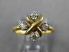 ESTATE .18CT DIAMOND 18KT TWO TONE GOLD 3D TIFFANY & CO FLOWER X LOVE RING