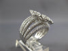 ESTATE LARGE 1.76CT DIAMOND 14K WHITE GOLD DOUBLE PEAR SHAPE MULTI ROW LOVE RING