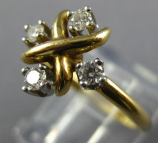 ESTATE .18CT DIAMOND 18KT TWO TONE GOLD 3D TIFFANY & CO FLOWER X LOVE RING