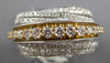 LARGE 1.77CT DIAMOND 18KT 2 TONE GOLD 3D MULTI ROW CRISS CROSS ANNIVERSARY RING