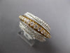 LARGE 1.77CT DIAMOND 18KT 2 TONE GOLD 3D MULTI ROW CRISS CROSS ANNIVERSARY RING