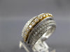 LARGE 1.77CT DIAMOND 18KT 2 TONE GOLD 3D MULTI ROW CRISS CROSS ANNIVERSARY RING