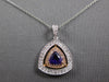 LARGE 1.15CT DIAMOND & AAA AMETHYST 14KT WHITE & ROSE GOLD 3D TRIANGULAR PENDANT