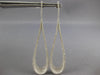 EXTRA LARGE 2.64CT DIAMOND 14KT WHITE GOLD ELONGATED TEAR DROP HANGING EARRINGS