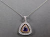 LARGE 1.15CT DIAMOND & AAA AMETHYST 14KT WHITE & ROSE GOLD 3D TRIANGULAR PENDANT