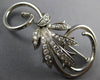 ESTATE LARGE .80CT DIAMOND 18KT WHITE GOLD 3D MEISTER FLOWER INFINITY LOVE PIN