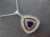 LARGE 1.15CT DIAMOND & AAA AMETHYST 14KT WHITE & ROSE GOLD 3D TRIANGULAR PENDANT