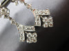 ESTATE LARGE 3.0CT DIAMOND 14KT WHITE GOLD 3D ROUND CHANDELIER HANGING EARRINGS