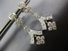 ESTATE LARGE 3.0CT DIAMOND 14KT WHITE GOLD 3D ROUND CHANDELIER HANGING EARRINGS