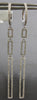ESTATE .72CT DIAMOND 14KT WHITE GOLD RECTANGULAR JOURNEY HUGGIE HANGING EARRINGS