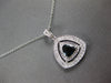 LARGE 1.15CT DIAMOND & AAA SAPPHIRE 14KT WHITE GOLD TRIANGULAR FLOATING PENDANT