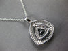 LARGE 1.15CT DIAMOND & AAA SAPPHIRE 14KT WHITE GOLD TRIANGULAR FLOATING PENDANT