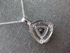 LARGE 1.15CT DIAMOND & AAA SAPPHIRE 14KT WHITE GOLD TRIANGULAR FLOATING PENDANT