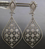 EXTRA LARGE 1.93CT DIAMOND 14KT WHITE GOLD MULTI FLOWER CLIP ON HANGING EARRINGS
