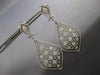 EXTRA LARGE 1.93CT DIAMOND 14KT WHITE GOLD MULTI FLOWER CLIP ON HANGING EARRINGS