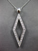 ESTATE LARGE .70CT DIAMOND 18KT WHITE GOLD GEOMETRIC FUN FLOATING PENDANT #26986