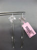 LARGE 1.1CT DIAMOND 18K WHITE GOLD ROUND & BAGUETTE CHANDELIER HANGING EARRINGS