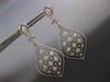 EXTRA LARGE 1.93CT DIAMOND 14KT WHITE GOLD MULTI FLOWER CLIP ON HANGING EARRINGS
