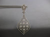 EXTRA LARGE 1.93CT DIAMOND 14KT WHITE GOLD MULTI FLOWER CLIP ON HANGING EARRINGS