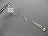 LARGE 1.1CT DIAMOND 18K WHITE GOLD ROUND & BAGUETTE CHANDELIER HANGING EARRINGS