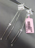 LARGE 1.1CT DIAMOND 18K WHITE GOLD ROUND & BAGUETTE CHANDELIER HANGING EARRINGS
