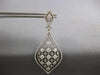 EXTRA LARGE 1.93CT DIAMOND 14KT WHITE GOLD MULTI FLOWER CLIP ON HANGING EARRINGS