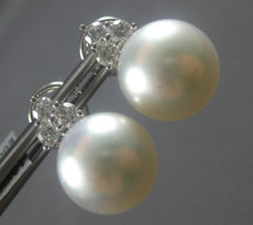 LARGE .60CT DIAMOND & AAA SOUTH SEA PEARL 18KT WHITE GOLD CLIP ON STUD EARRINGS