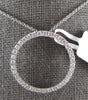 ESTATE .92CT DIAMOND 18KT WHITE GOLD CLASSIC 3D CIRCLE OF LIFE FLOATING PENDANT