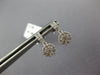 ESTATE SMALL .50CT DIAMOND 14KT WHITE GOLD 3D FLOWER CLUSTER HANGING EARRINGS