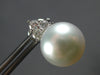 LARGE .60CT DIAMOND & AAA SOUTH SEA PEARL 18KT WHITE GOLD CLIP ON STUD EARRINGS